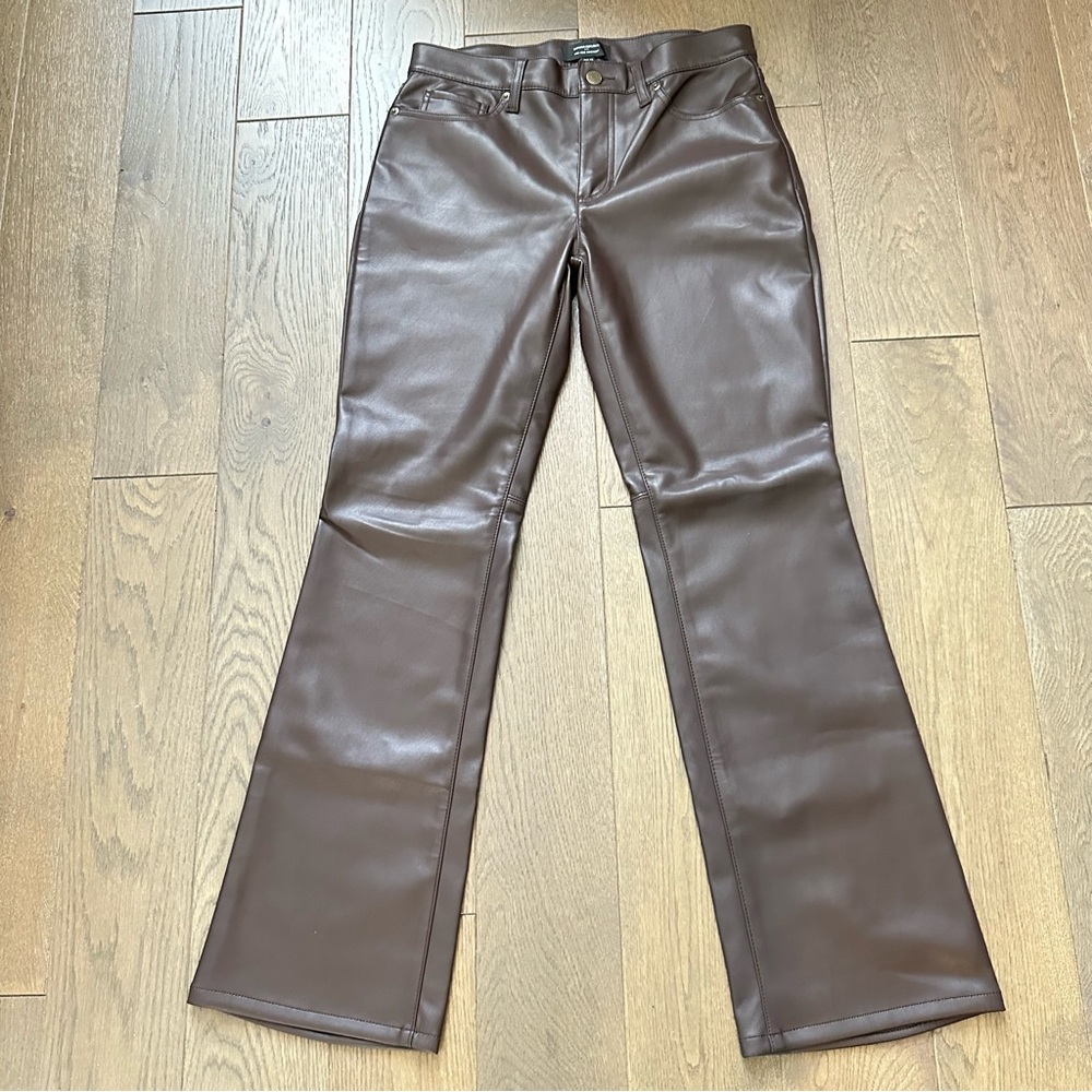 NWT Banana Republic Brown Mid-Rise Bootcut Vegan Leather Pants